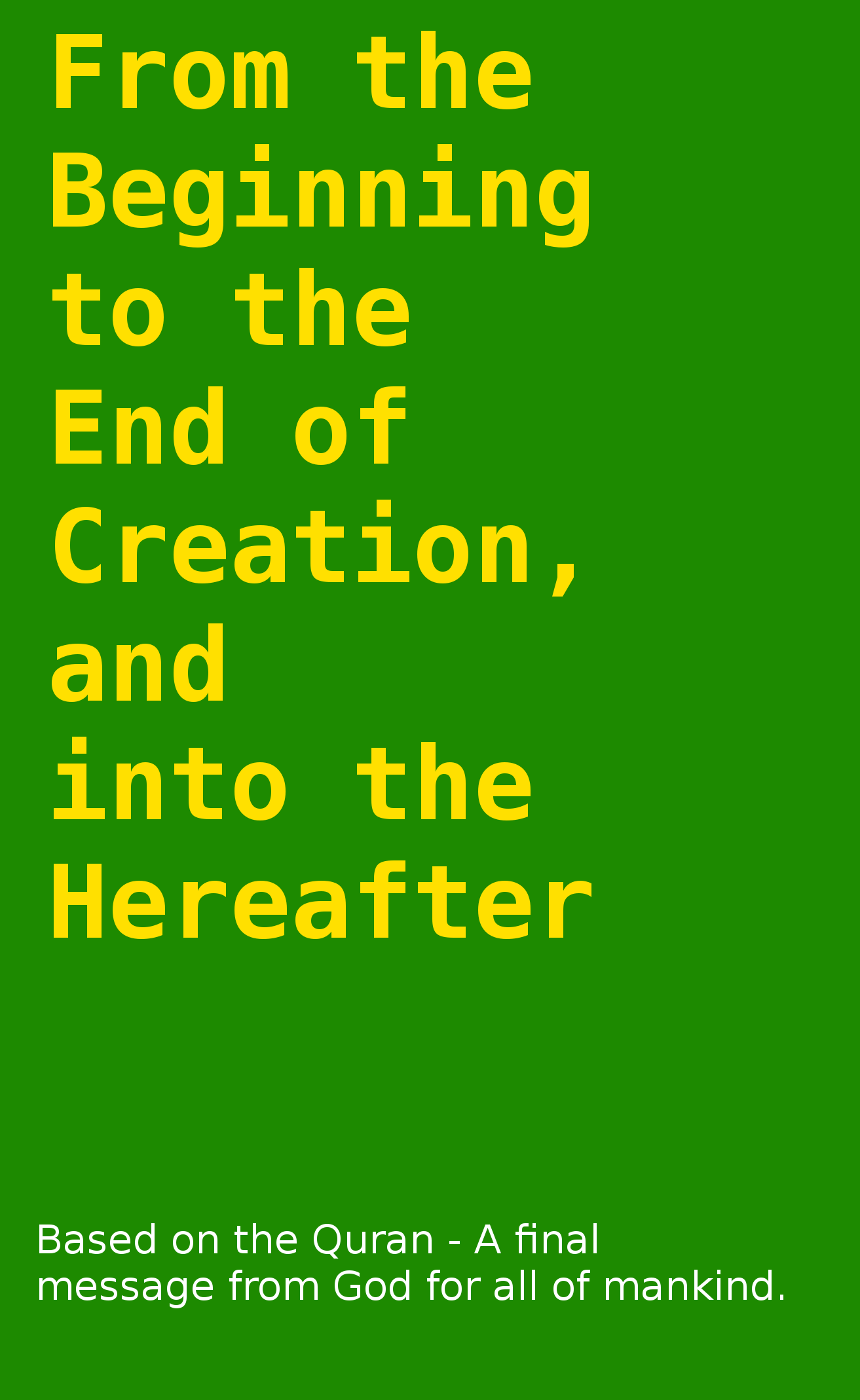 Beginning to End of Creation book
